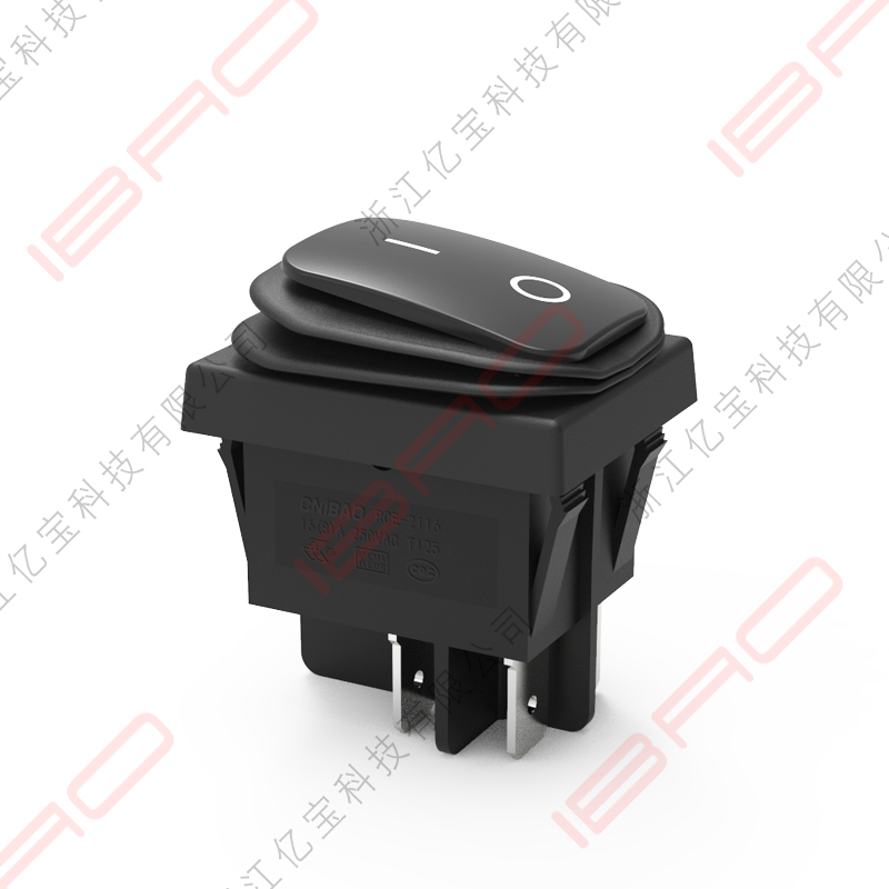 RCE系列 防水IP65船型开关 方形翘板开关KCD4 双刀双掷ON-OFF